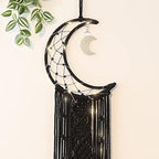 Boho Macrame Wall Hanging, Crochet Moon Star Dream Catcher - Image 2