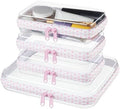 4 pcs Clear Zipper Pouches, Hard Shell Zipper Case, Toiletry Bag by WELPIRT