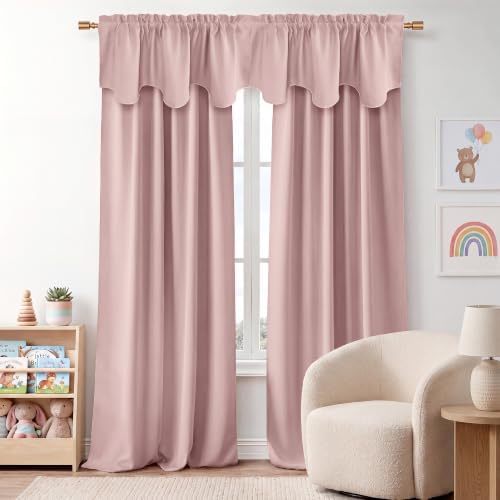 NICETOWN Lavender Pink Blackout Valance Tier - Image 6