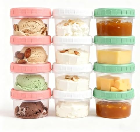Food Storage Containers, 12 Pack 4 oz Freezer Storage Containers by UMETASS