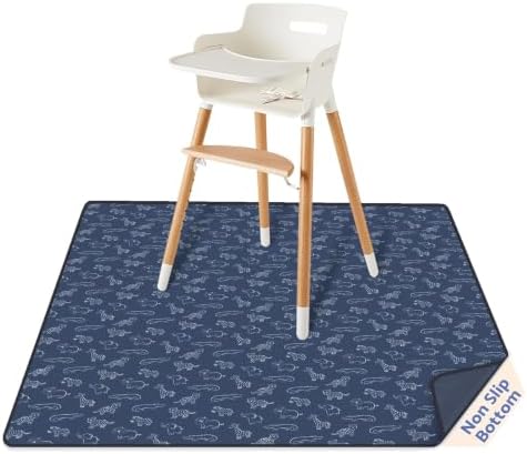 Blissful Diary Baby Splat Mat for Under High Chair, 50.4 x 50.4 Inch Wipeable by BlissfulDiary
