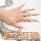 ORTIGIA Long Cute Scalloped Bathroom Rugs Runner, Fun Gray Plush Microfiber - Image 3