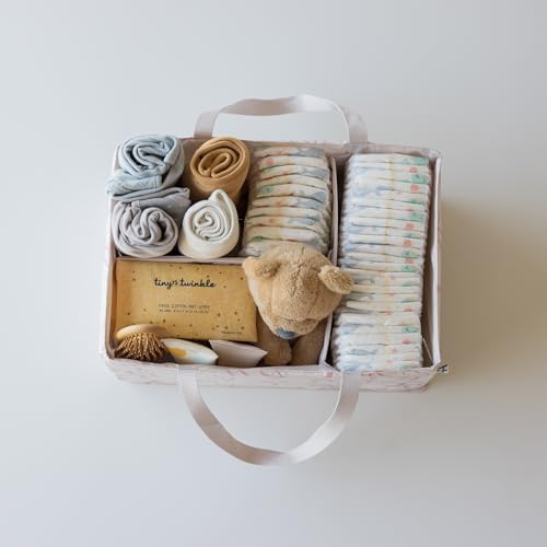 Tiny Twinkle Diaper Caddy Organizer – Foldable Baby Storage Basket - Image 3