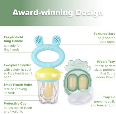 Haakaa Baby Fruit Food Feeder & Mini Freezer Nibble Tray Combo, Breastmilk - Image 4