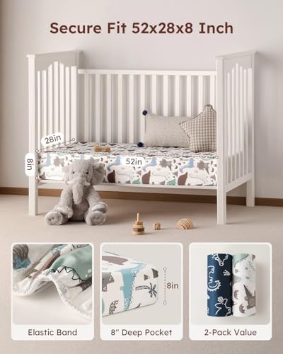 Yoofoss 2-Pack Baby Crib Sheets - Image 4