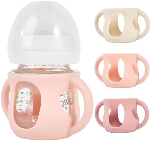 3 Pack Silicone Sleeves for Philips Avent Natural Glass Baby Bottles by MINMUNJIU