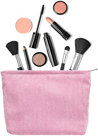 PAZIMIIK Makeup Bag Large Zipper Corduroy Make Up Pouch - Image 3