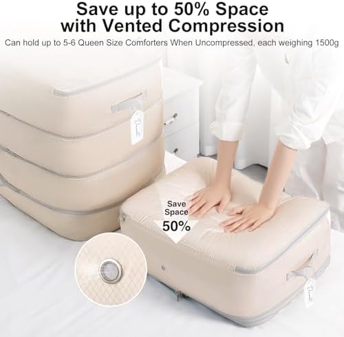 Comforter Storage Bag - 130L Large Capacity Blanket Storage Bags 4-Layer Ultra - Image 3