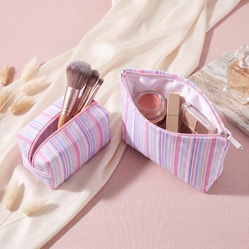 Huhumy 2 Pcs Makeup Bag Set for Women, Color Stripe - Image 2