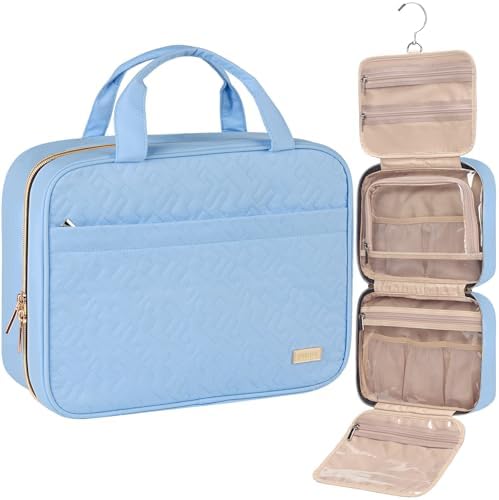 NISHEL Travel Toiletry Bag for women, Portable Hanging makeup Organizer by NISHEL