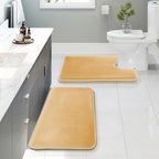 Clara Clark 2 Piece Bathroom Rugs, Velvet Memory Foam Bath Mat Set, Non-Slip by ClaraClark