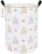 QUEENLALA Foldable Waterproof Round Fabric Laundry Basket Home, Rose Castle by QUEENLALA