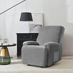 Stretch Recliner Covers, 4-Piece Ultra Soft Velvet Recliner Chair Slipcover - Image 2