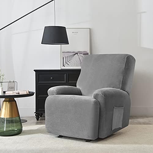Stretch Recliner Covers, 4-Piece Ultra Soft Velvet Recliner Chair Slipcover - Image 2