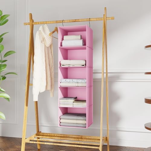 Hanging Closet Organizer 5-Shelf, Oxford Fabric Wardrobe Storage - Image 2