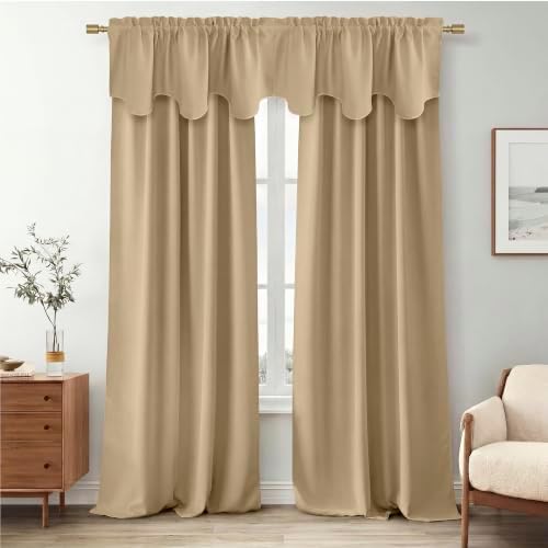 NICETOWN Biscotti Beige Room Darkening Window Valance - Image 6