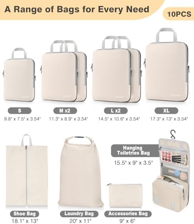 Gonex 10-Piece Compression Packing Cubes - Image 3