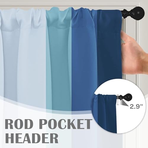 Emvency Valances for Windows, 2 Pack, 52x18 Inch, Coastal Striped - Image 5