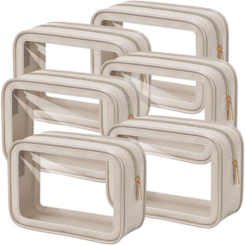 Hsei 6 Pcs Clear Makeup Bags Diaper Bag Organizer Travel Toiletry Bags by Hsei