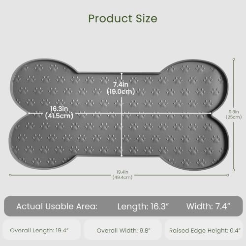 PWTAA Dog Food Mat Anti-Slip Silicone Dog Bowl Mat Thicker Pet Placemat - Image 2