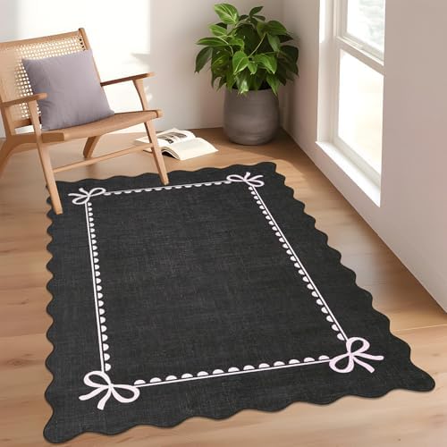 GarveeHome Scalloped Bow Rug 3x5 Washable Rug - Image 4