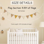 Orange Flower Garland Triangle Banners - Image 3