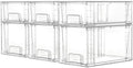 Vtopmart Clear Stackable Storage Drawers, 6 Pack Medium Organizer Set by Vtopmart