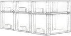 Vtopmart Clear Stackable Storage Drawers, 6 Pack Medium Organizer Set by Vtopmart