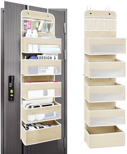 Over the Door Organizer 6 Shelves & 8 Pockets, Zippered Divider by Unknown