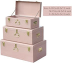 Vixdonos Decorative Box Set of 3 Metal Trunks Chest - Image 2