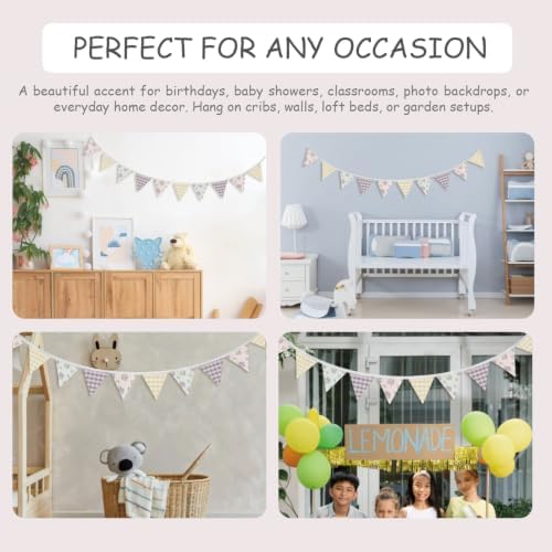 Purple Nursery Baby Girl Toddler Room Decor Floral Fabric Garland - Image 7