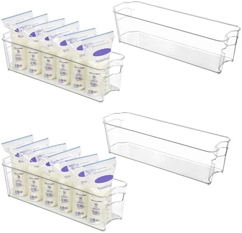 Vtopmart 4Pcs Clear Breastmilk Storage Bags Container in Freezer Fridge by Vtopmart