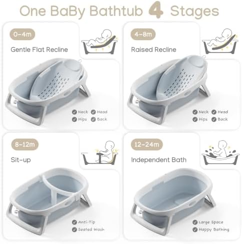 CheerTry 4-in-1 Collapsible Baby Bathtub - Image 2