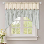 ASPMIZ Farmhouse Cotton Linen Swag Valances by ASPMIZ