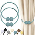 Hion Magnetic Curtain Tiebacks Blue 2pcs, Curtain Holdbacks Hooks Holders by Hion