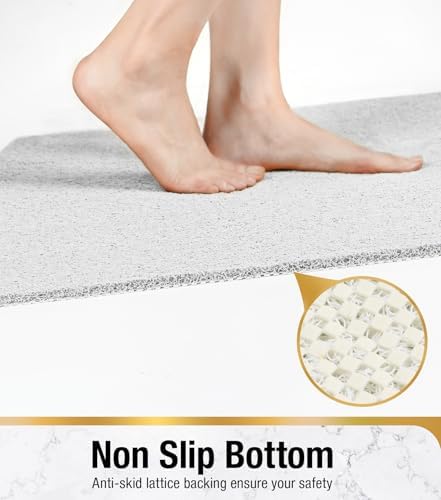 HITSLAM Bathtub Mat Non Slip, 35 x 16 Inch Long Soft PVC Loofah Shower Mat - Image 3