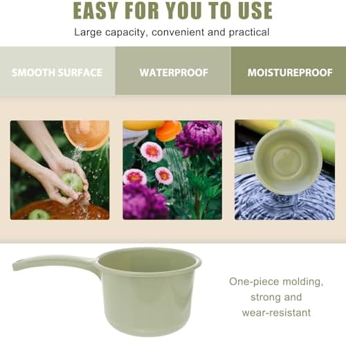 SOLUSTRE 2pcs Light Green Plastic Water Ladles Shower Bath Scoops Kitchen Water - Image 5