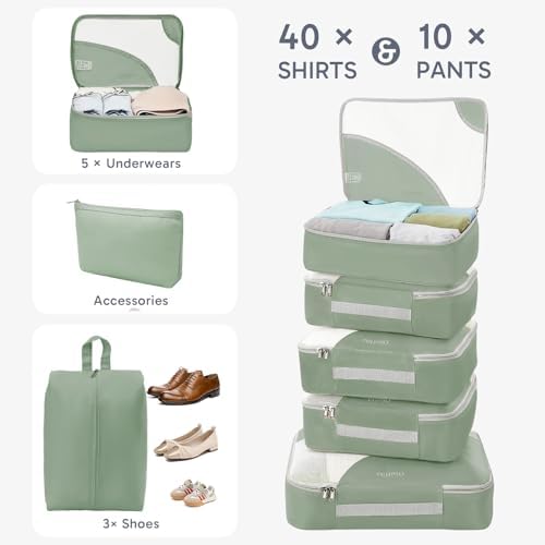 OlarHike 10 Set Packing Cubes for Travel, Gifts for Women Mom, Anti-Tearing - Image 4