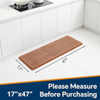 Chenille Bathroom Runner Rug 17"x47" Burnt Orange, Plush Bath Mat - Image 2