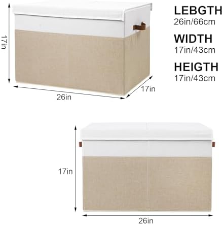 Large Toy Storage Box with Lid, Toy Chest Bin Boxes Basket with Dividers - Image 4