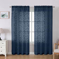 Lecloud Leia Navy Blue Sheer Curtains by Lecloud