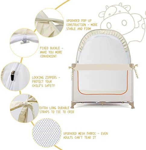 L RUNNZER Pack N Play Tent, Baby Crib Tent to Keep Baby from Climbing Out - Image 3