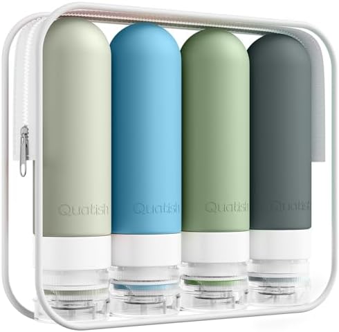 Quatish Travel Bottles for Toiletries, Original Patented Leak Proof Travel Size by Quatish