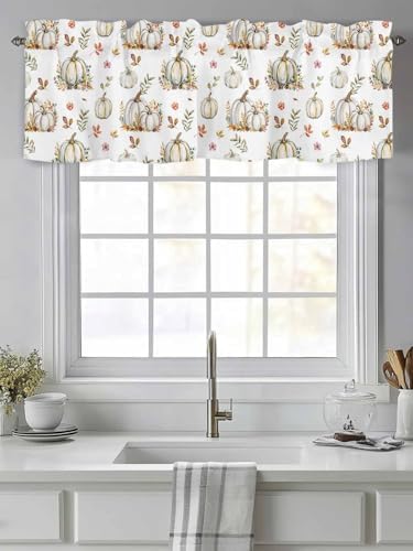 Vandarllin Fall Floral Leaves Kitchen Curtains Valances - Image 2