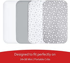 Mini Portable Crib Sheets 4 Pack - Image 2