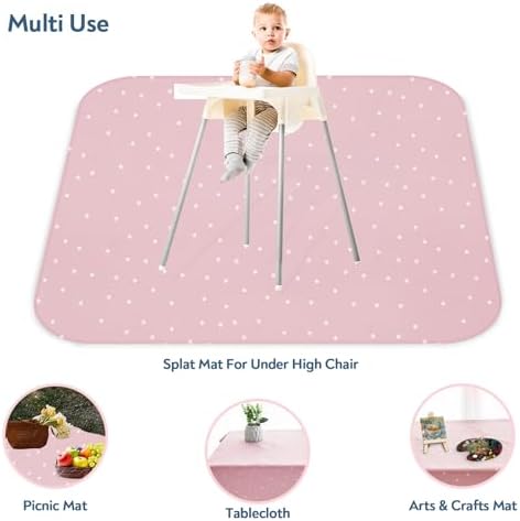 Baby Splat Mat for Under High Chair, 2 Pack, 42 x 42 Inch - Image 2