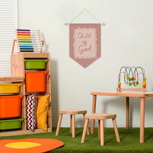 Girl Nursery Decor, Child of God Bible Verse Wall Pennants Banners - Image 6