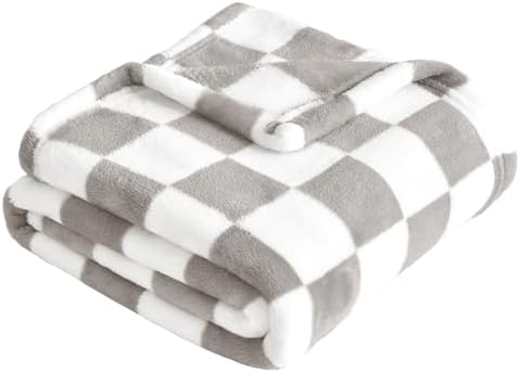 Yurhap Checkered Baby Blanket Fleece Baby Blankets Neutral by Yurhap