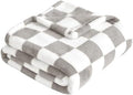 Yurhap Checkered Baby Blanket Fleece Baby Blankets Neutral by Yurhap