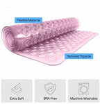GORILLA GRIP Bath Tub Shower Mat, Bathtub Floor Liner, 35x16 Clear Purple - Image 4
